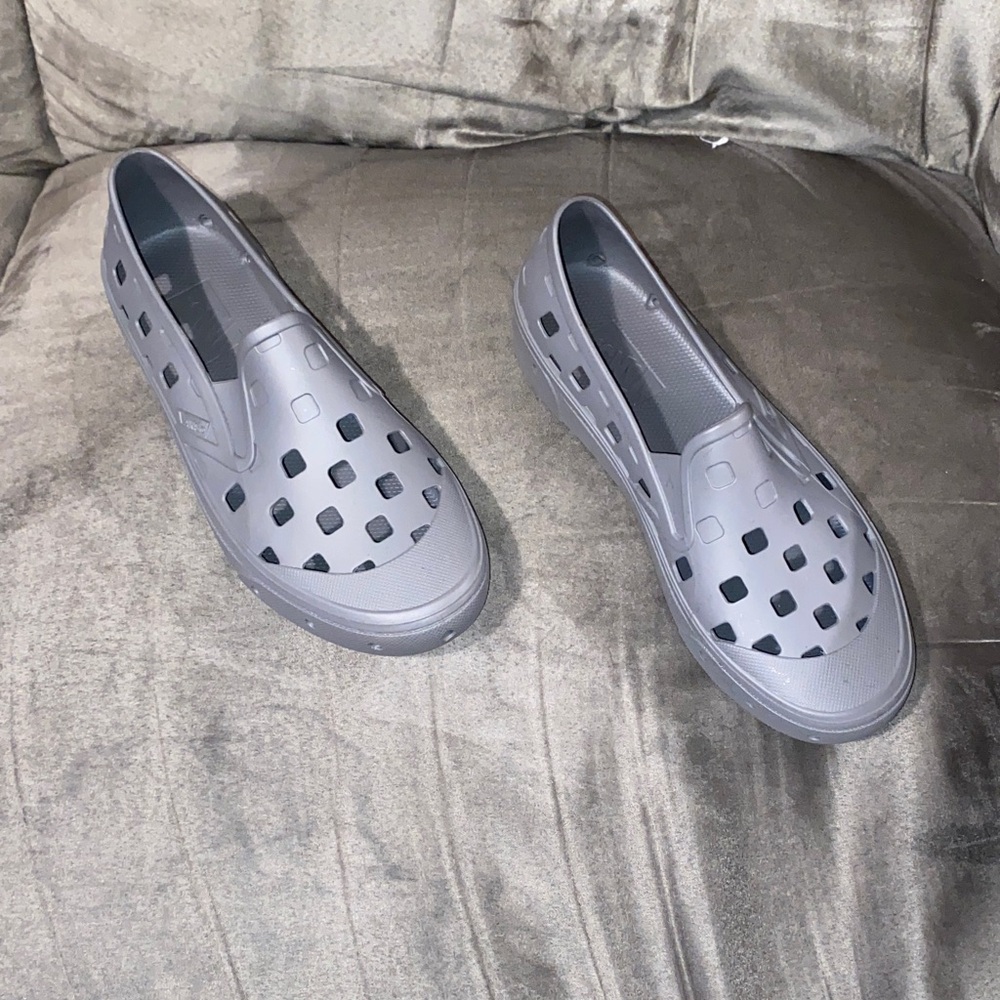 Vans Gray Perforated Slip-On Loafers